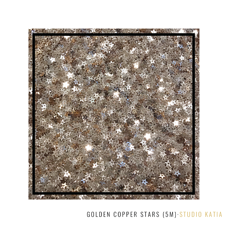 Golden Copper Stars Sequins