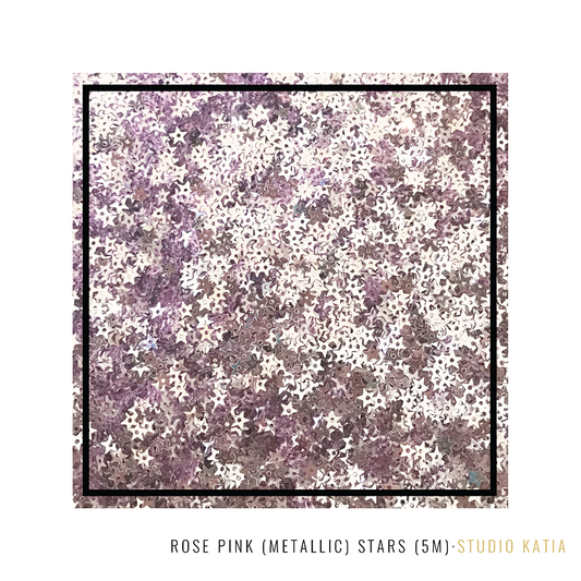 Rose Pink Stars Sequins