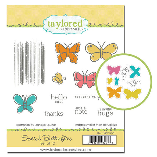 Social Butterflies Cling & Clear Stamp Set