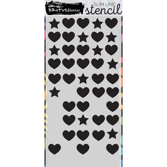 Slim Line Stencil Hearts and Stars