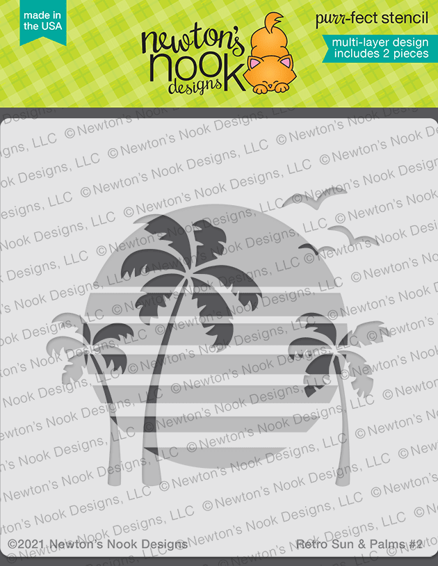 Retro Sun & Palms Stencil Set