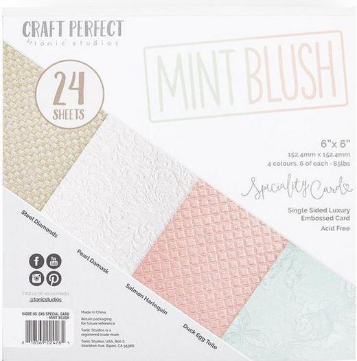 Luxury Embossed Cardstock 6x6 Mint Blush