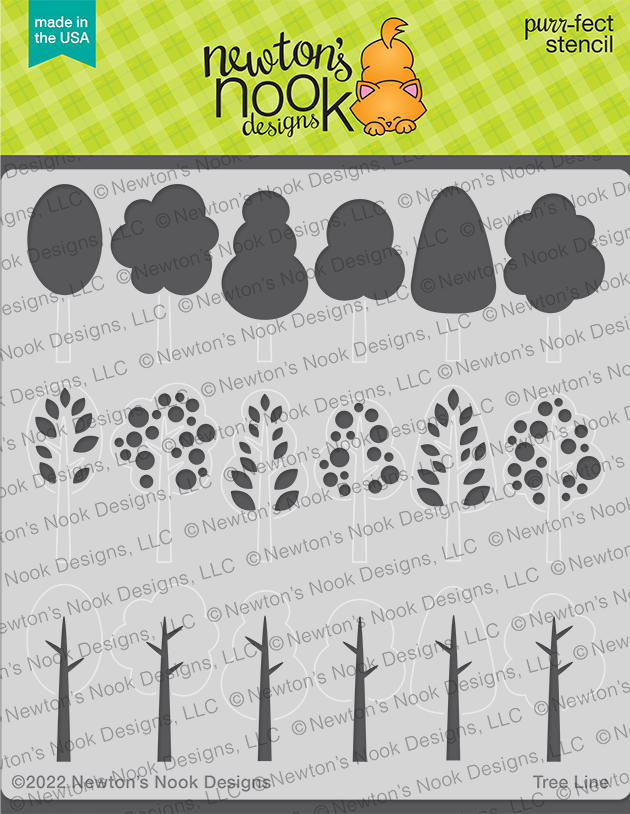 Tree Line Stencil – Butterfly Reflections, Ink.