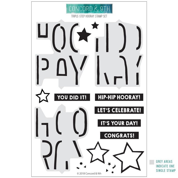 Triple-Step Hooray Stamp Set