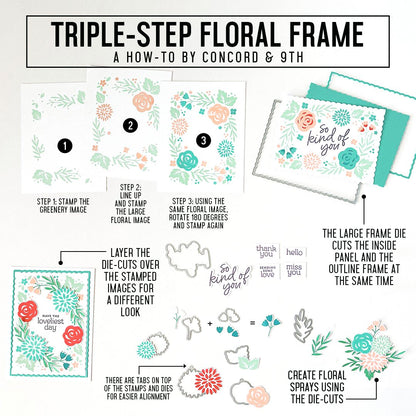 Triple-Step Floral Frame Stamp Set