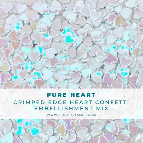 Pure Heart Crimped Edge Confetti Embellishment Mix