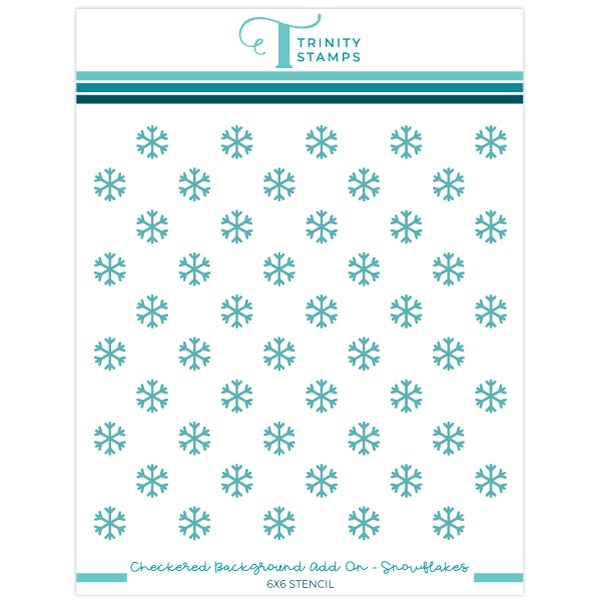 Checkered Background Add On Stencil - Snowflakes