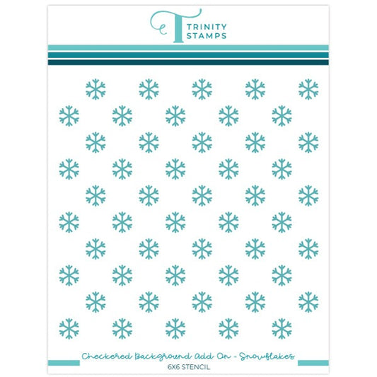 Checkered Background Add On Stencil - Snowflakes