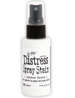 Distress Spray Stain Picket Fence