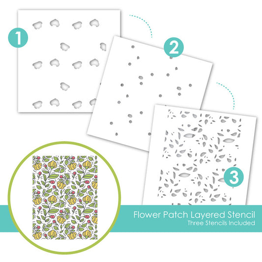 Flower Patch Layering Stencil