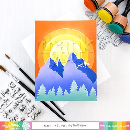 Sunrise Mountain Stencil Quad