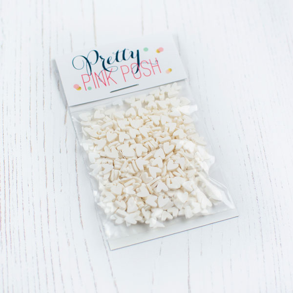 White Hearts Clay Confetti