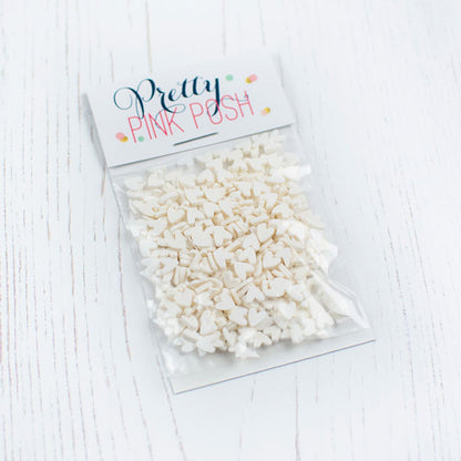 White Hearts Clay Confetti