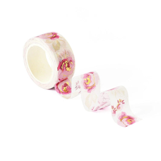 Gold Foil Winter Roses Washi Tape